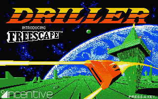 Driller title screen for Atari ST